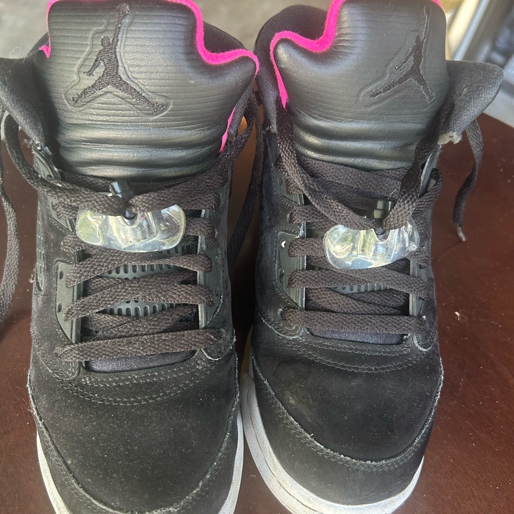 Air Jordan Black and Pink Sneakers